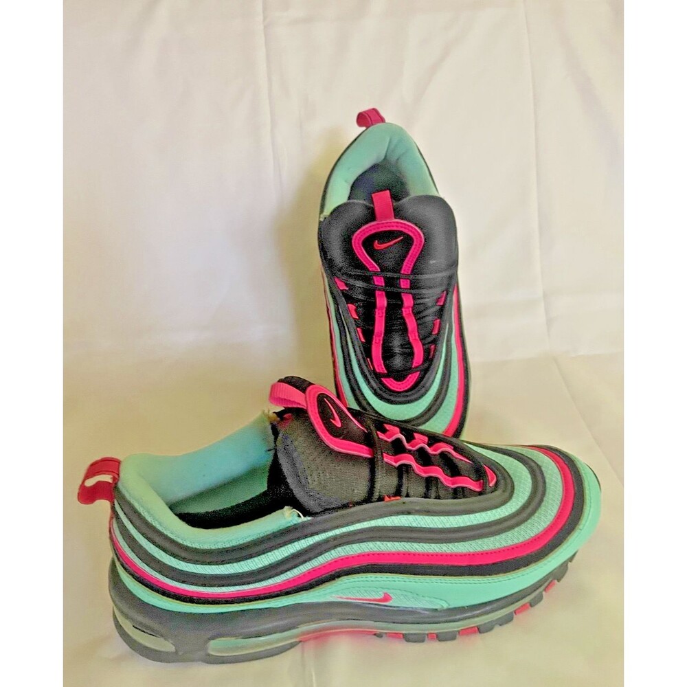 NIKE AIR MAX 97 Men's SZ 11 "SOUTH BEACH ALTERNATE" Hyper Turquoise / Pink Blast